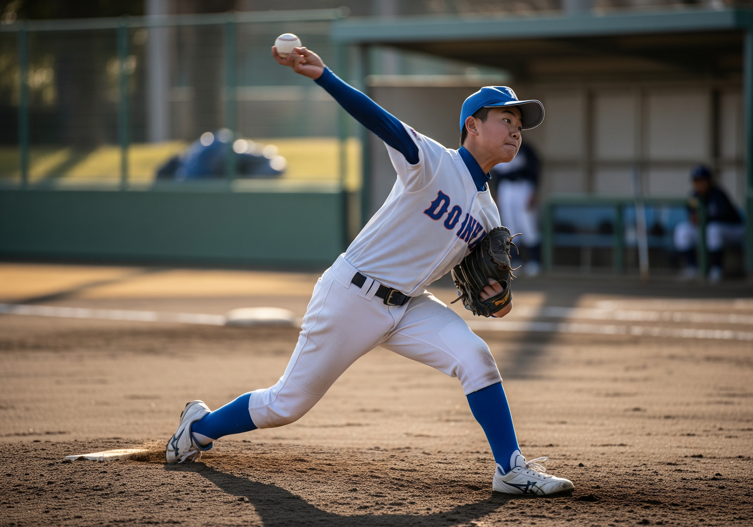 投球フォームで肩や肘に負担が集中している野球選手