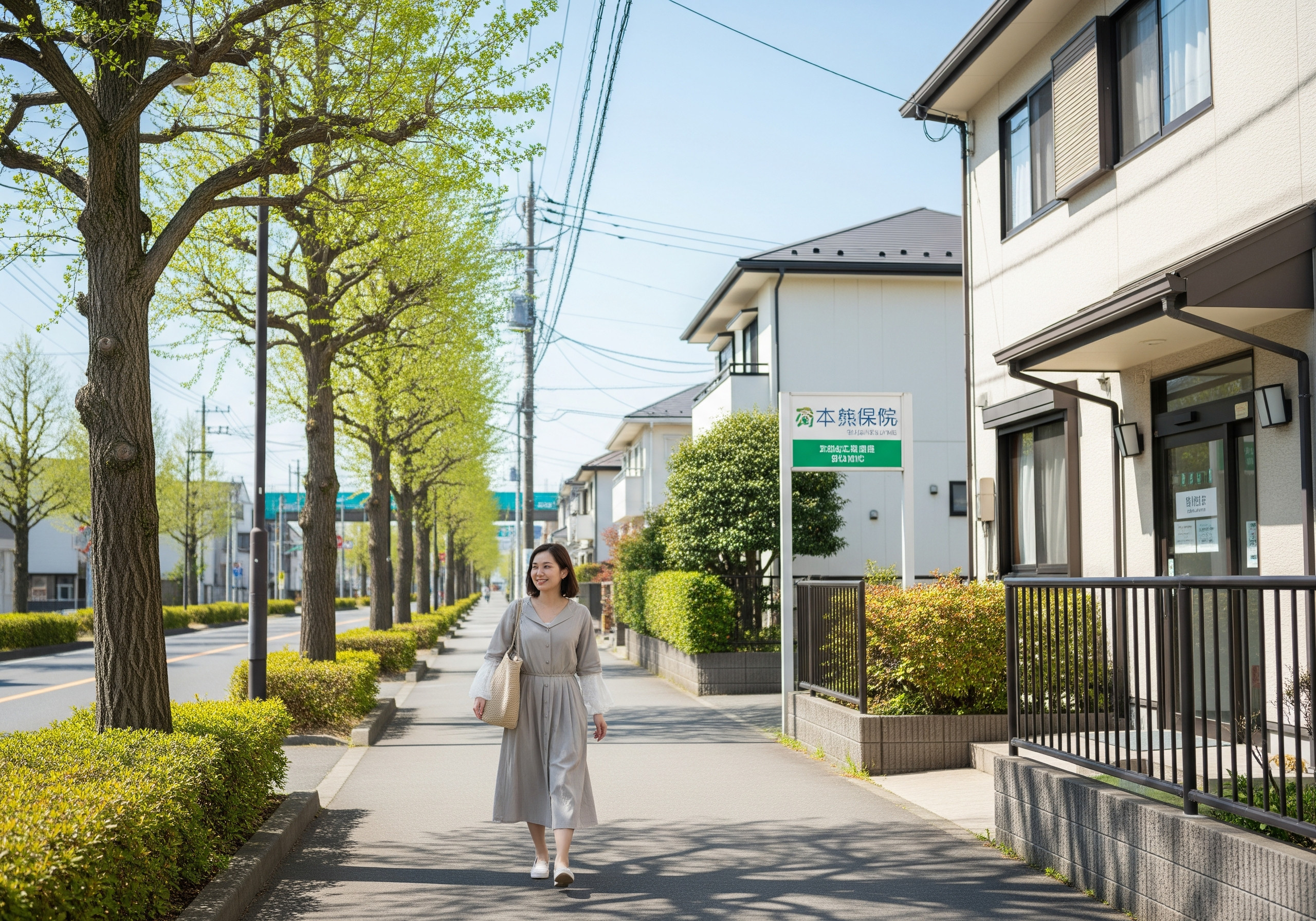 長津田駅から整骨院へ歩いて向かう人のイメージ
